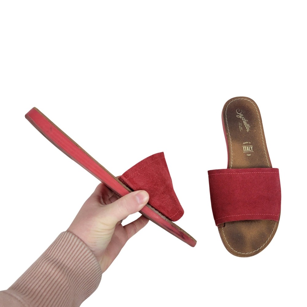 Seychelles Leisure Leather Slide‎ Sandals Red Size 7.5